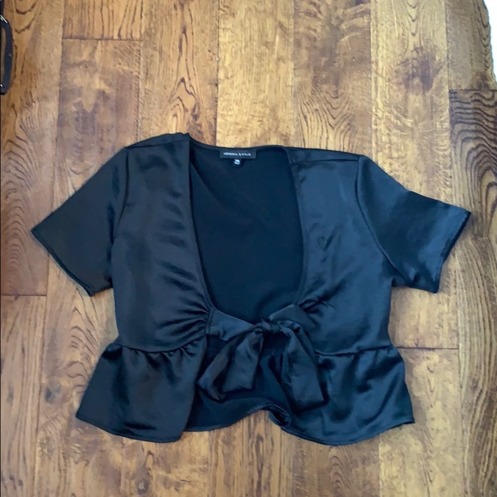 Silk Tie Front Blouse